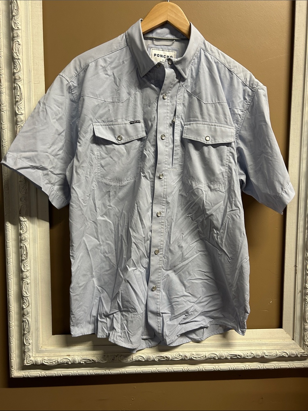 Poncho Co. Light Blue Short-Sleeve Button-Down Shirt